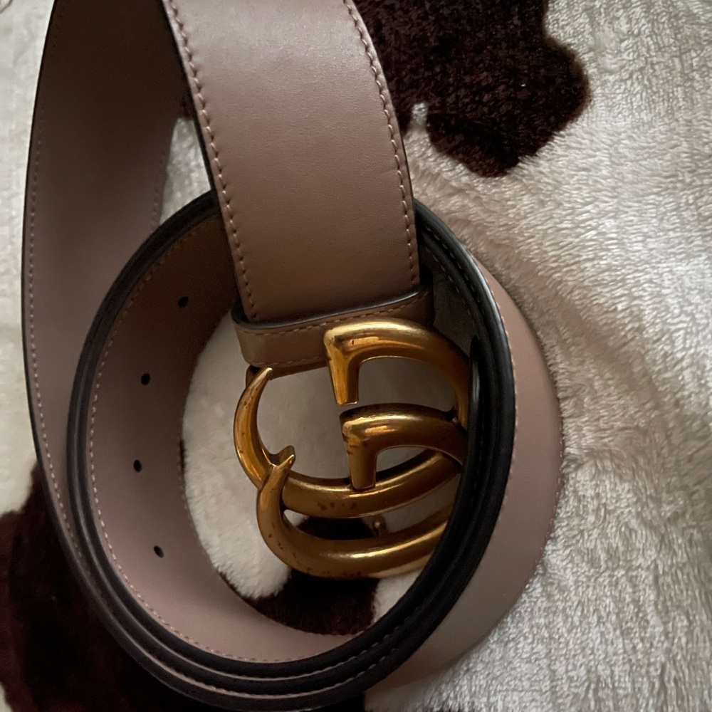 Gucci Tan Belt with Gold Buckle - Picture 4 of 5